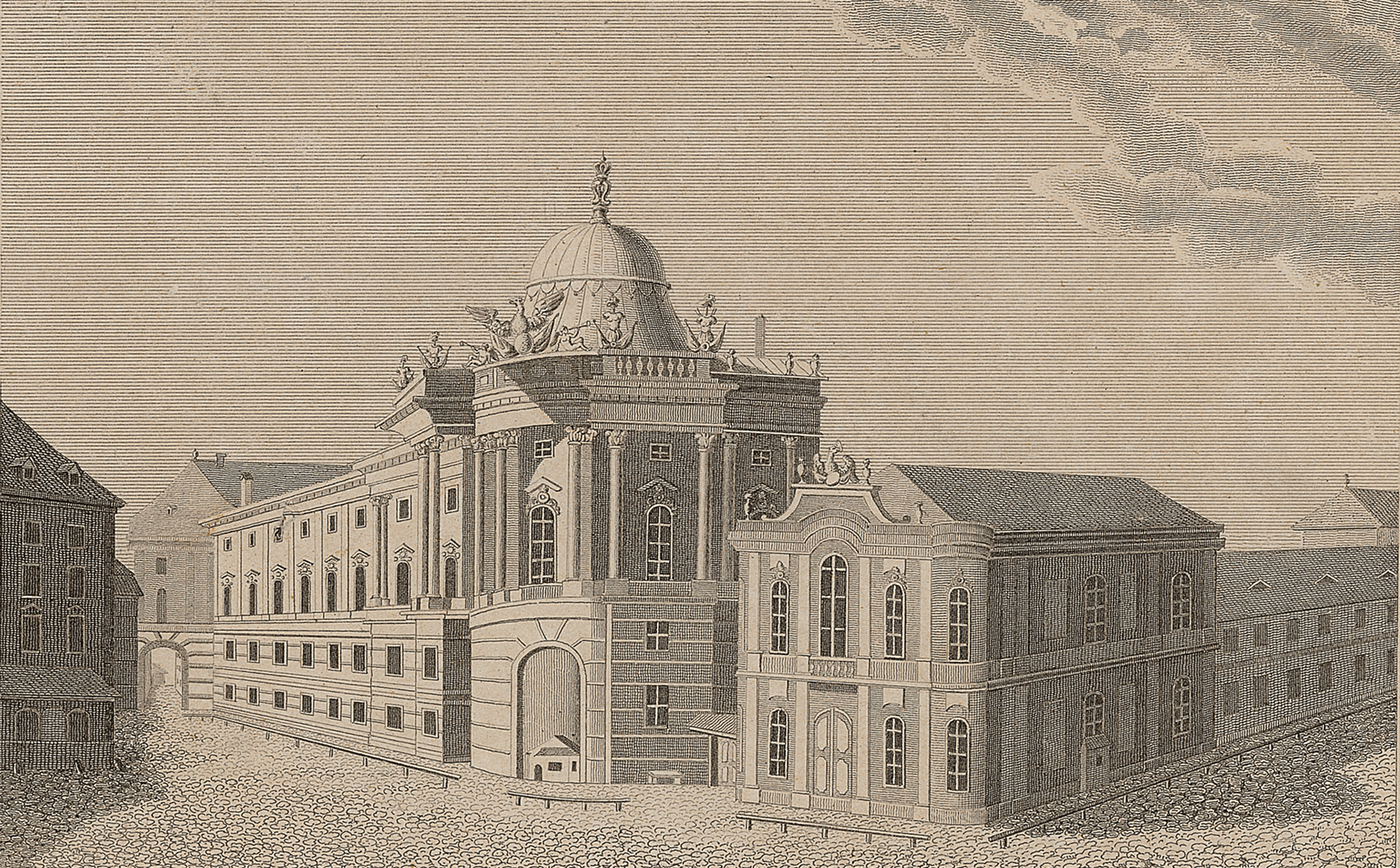 Ansicht des alten Burgtheaters am Michaelerplatz, 1886