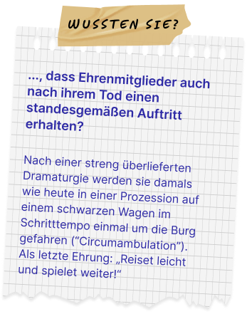Notizzettel zu den Burgehrenmitgliedern